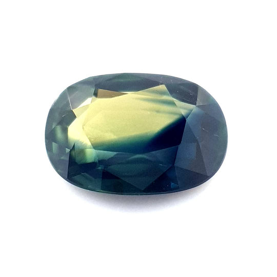 1.46ct Australian Sapphire, Parti, Blue, Yellow, Teal - Oval