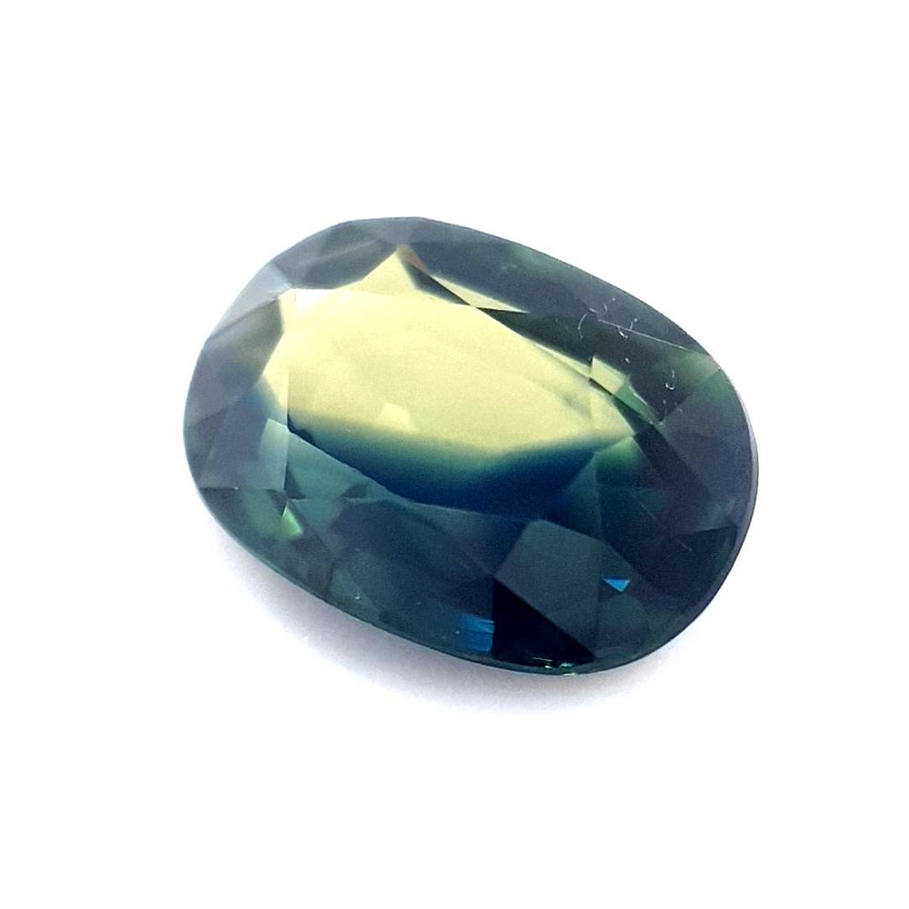 1.46ct Australian Sapphire, Parti, Blue, Yellow, Teal - Oval