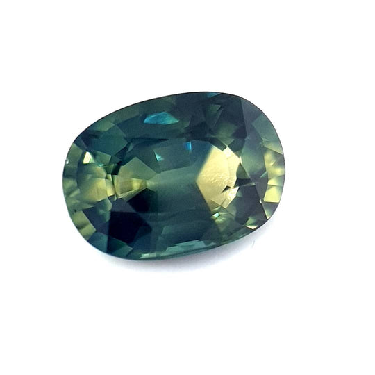 1.57ct Australian Sapphire, Parti, Blue, Yellow, Teal - Oval