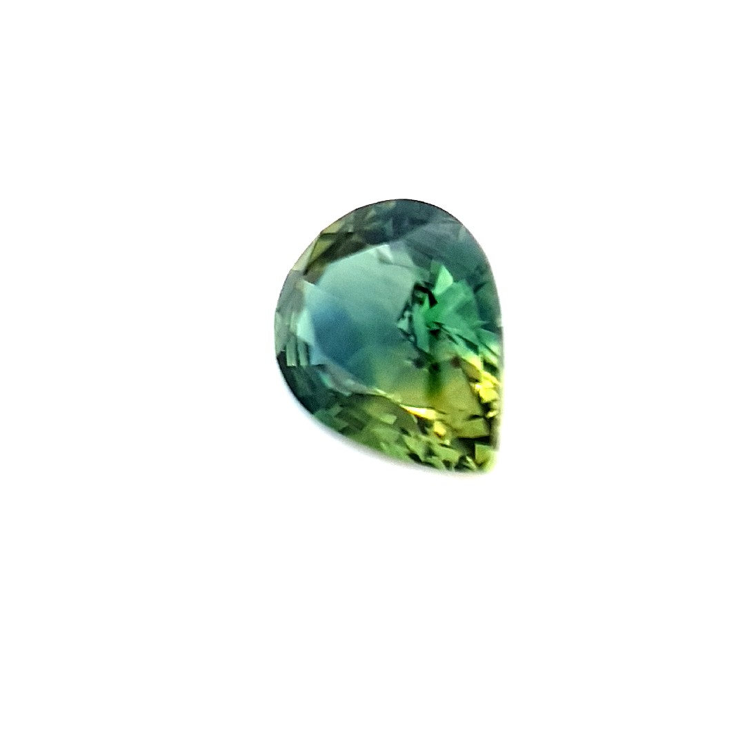 0.88ct Australian Sapphire, Parti, Blue, Green, Yellow - Pear Cut