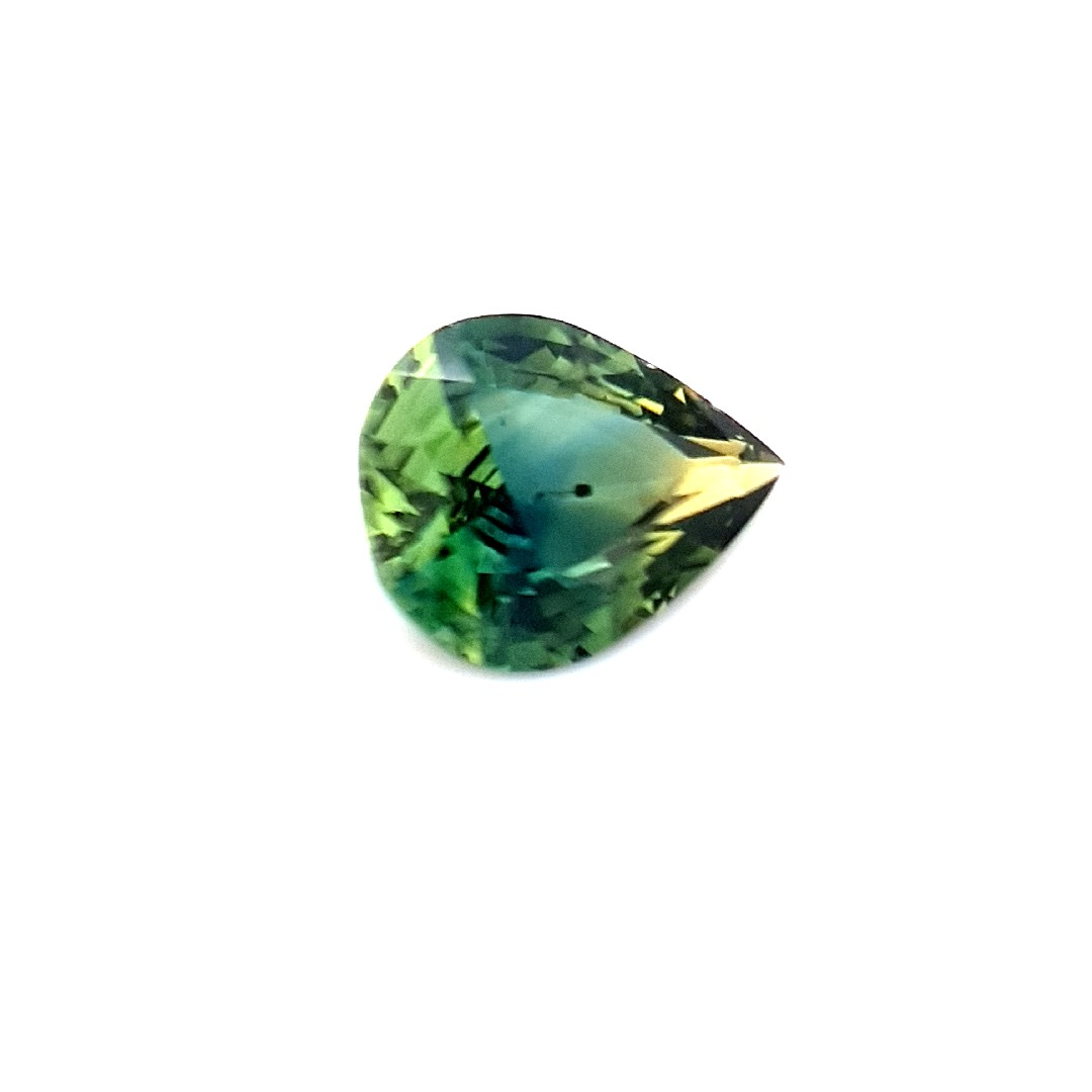 0.88ct Australian Sapphire, Parti, Blue, Green, Yellow - Pear Cut