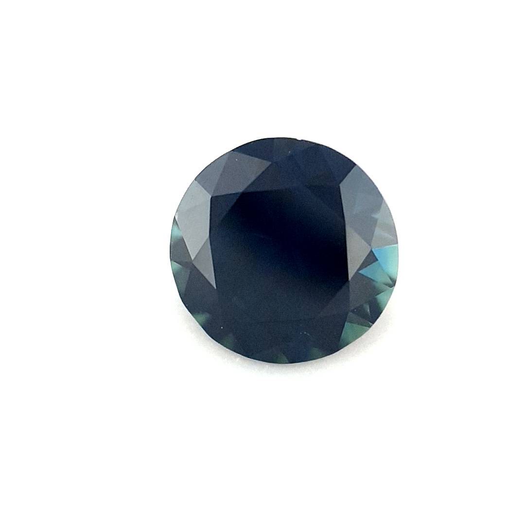 0.60ct Australian Sapphire, Blue, Black, Teal - Round