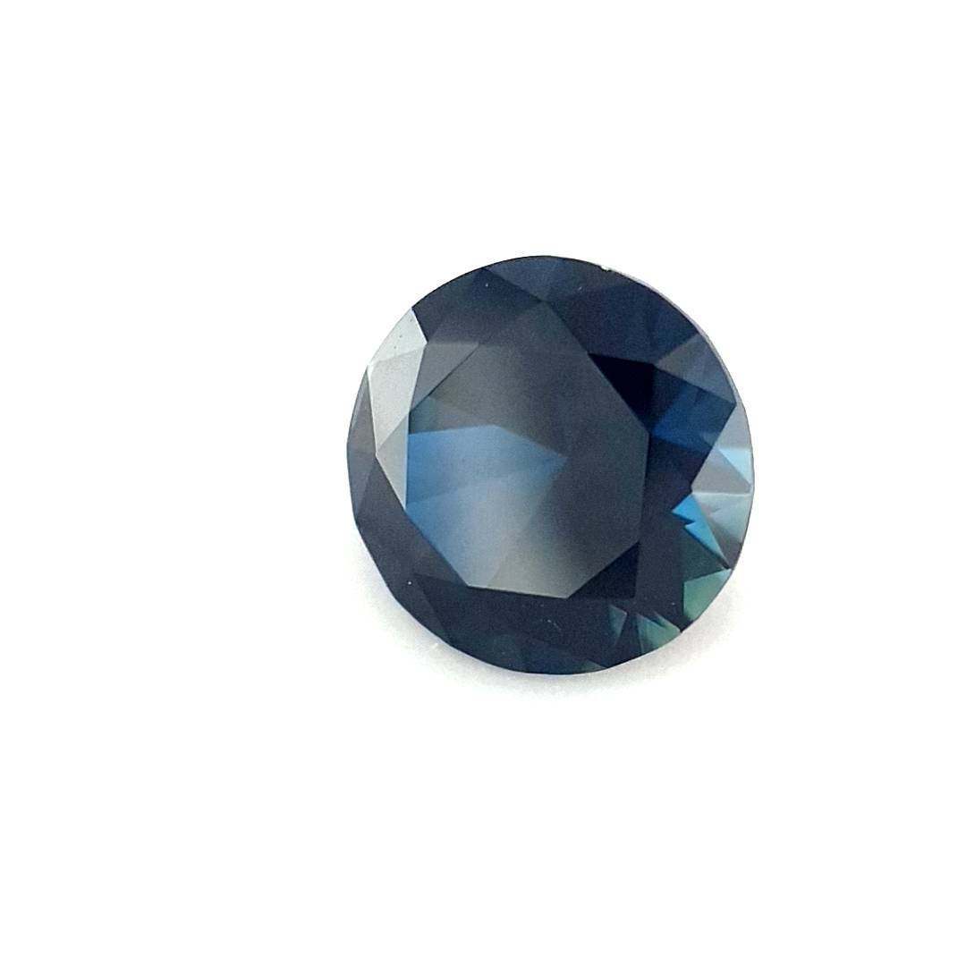 0.60ct Australian Sapphire, Blue, Black, Teal - Round