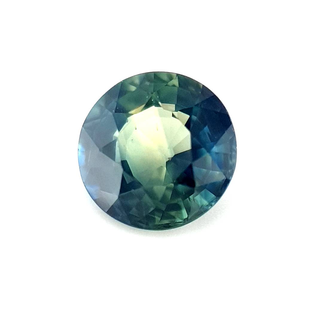 1.10ct Australian Sapphire, Parti, Blue, teal, yellow, green - Round