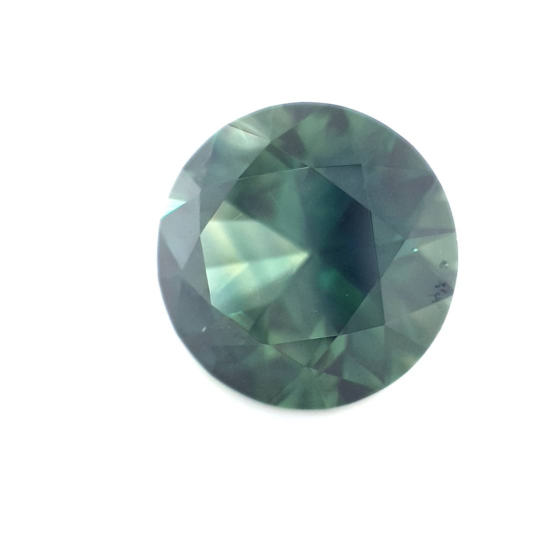 3.23ct Australian Sapphire, Deep Teal, Blue, Green Parti - Round