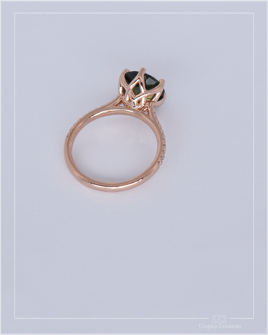 Blue Parti Australian Sapphire Hibiscus Ring