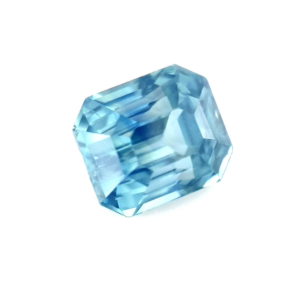 1.32ct Australian Sapphire, Pale Teal Blue - Emerald Cut