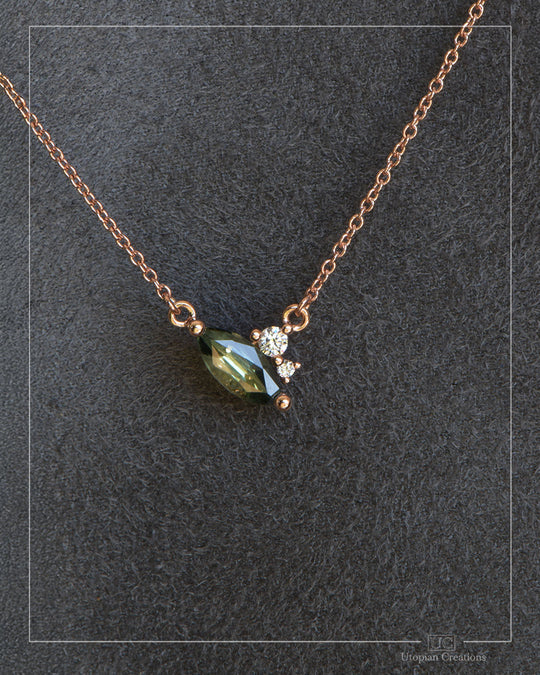 Olive - Acacia Cluster Pendant - Sapphire, Diamond