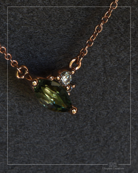 Olive - Acacia Cluster Pendant - Sapphire, Diamond