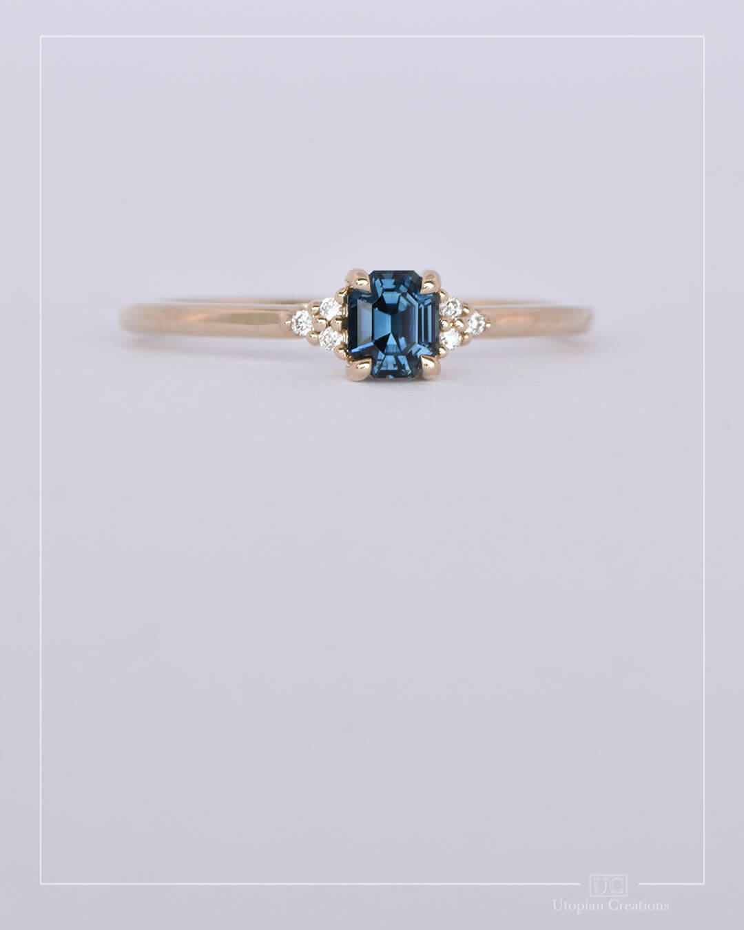 Amara - Blue Australian Sapphire and Diamond Ring