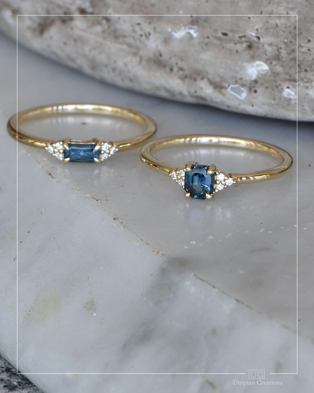 Amara - Blue Australian Sapphire and Diamond Ring