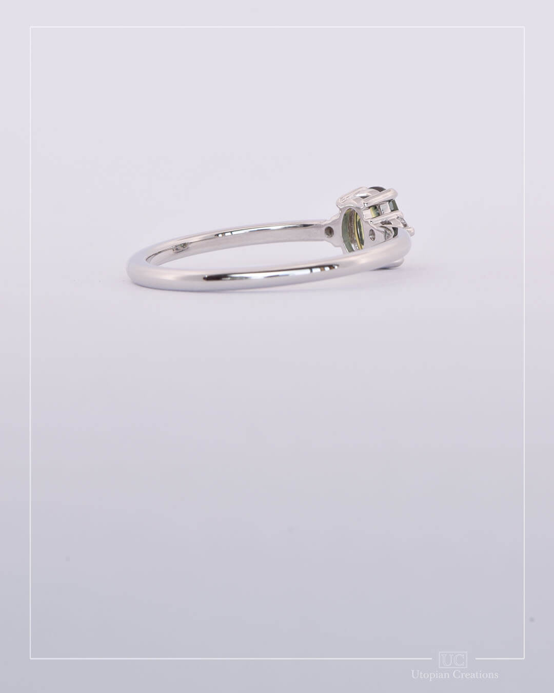 Amity - Green Australian Sapphire and Diamond Ring
