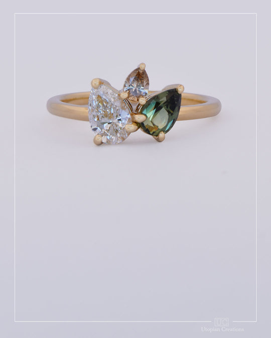Anemone – Trilogy Australian Sapphire &amp; Argyle Champagne Diamond Ring