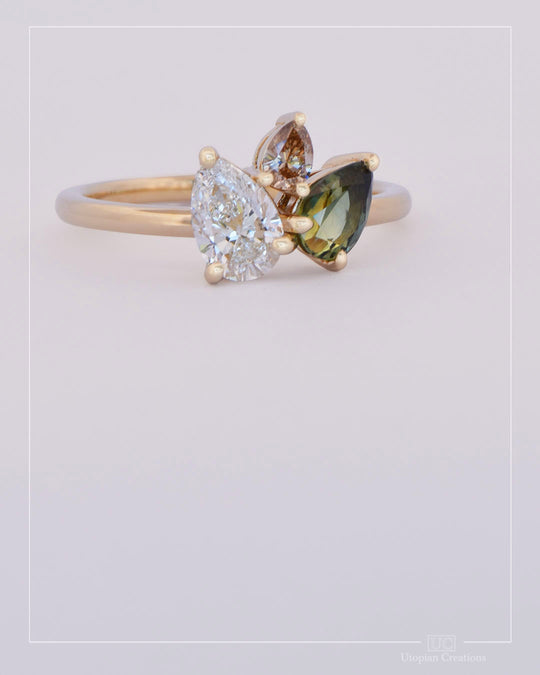 Anemone – Trilogy Australian Sapphire &amp; Argyle Champagne Diamond Ring