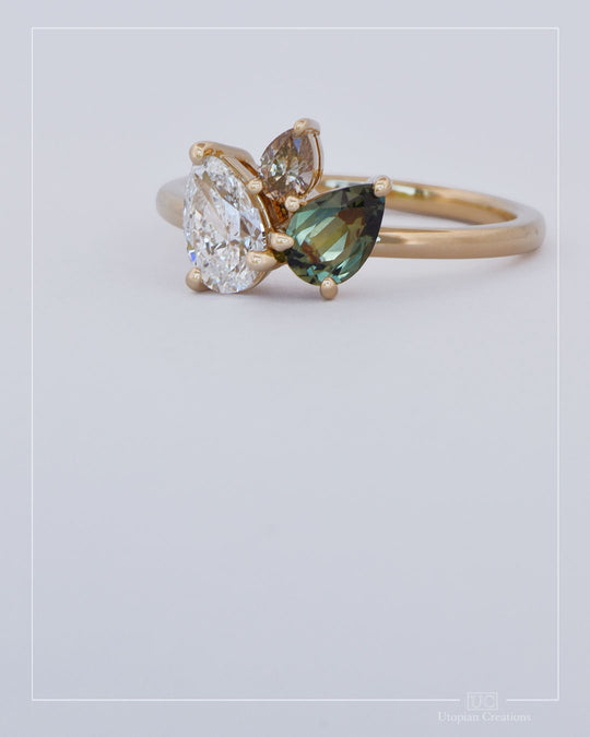 Anemone – Trilogy Australian Sapphire &amp; Argyle Champagne Diamond Ring