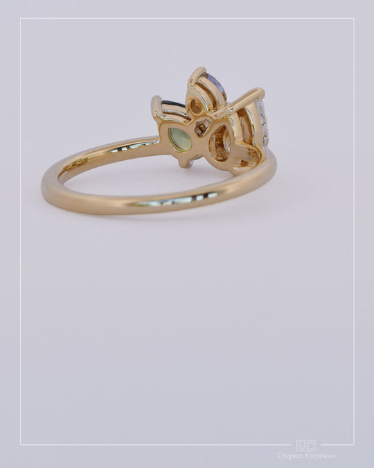 Anemone – Trilogy Australian Sapphire &amp; Argyle Champagne Diamond Ring