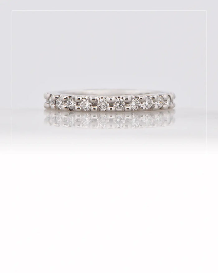 3mm pavé diamond band, platinum