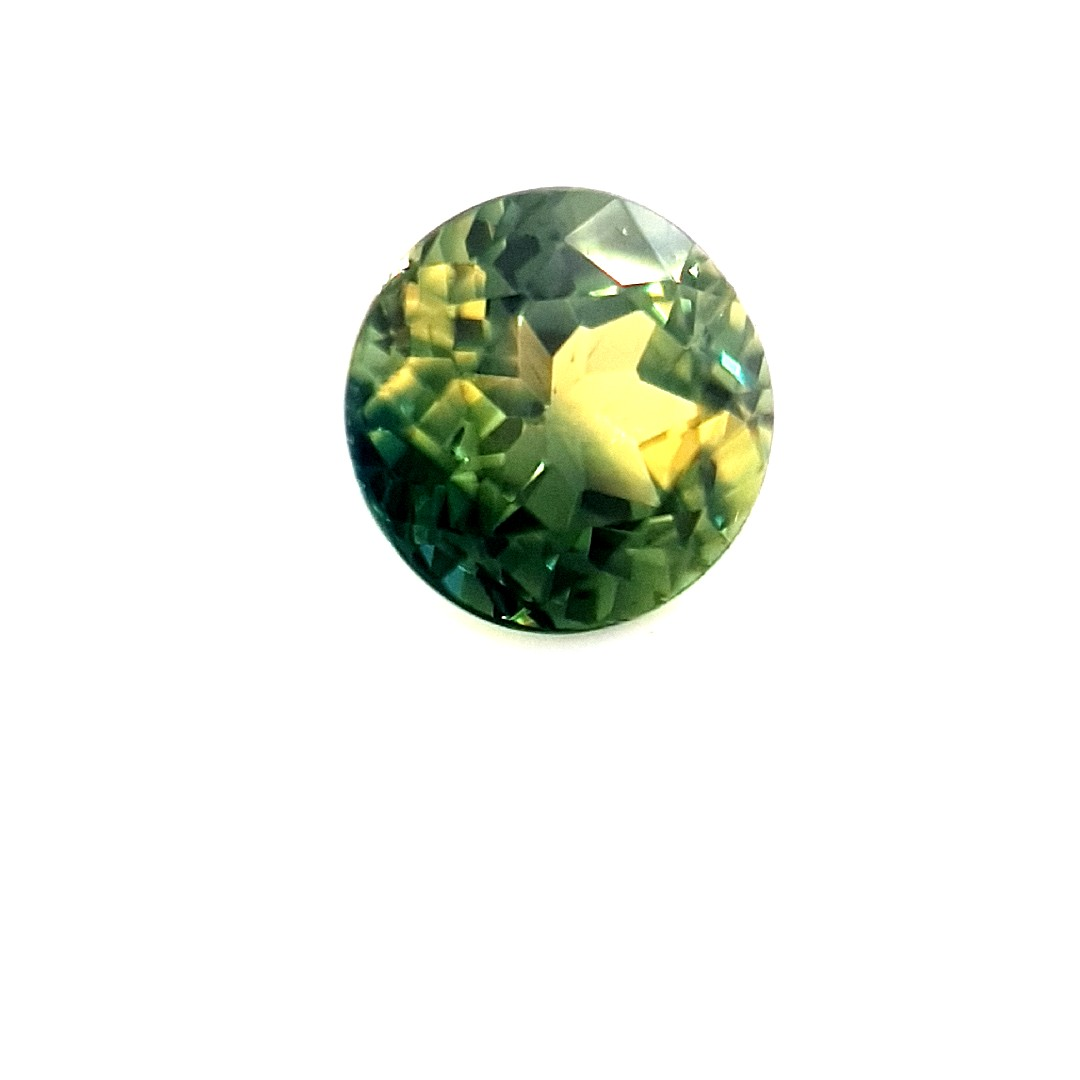 1.00ct Australian Sapphire, Parti, Green, Yellow, Blue - Round