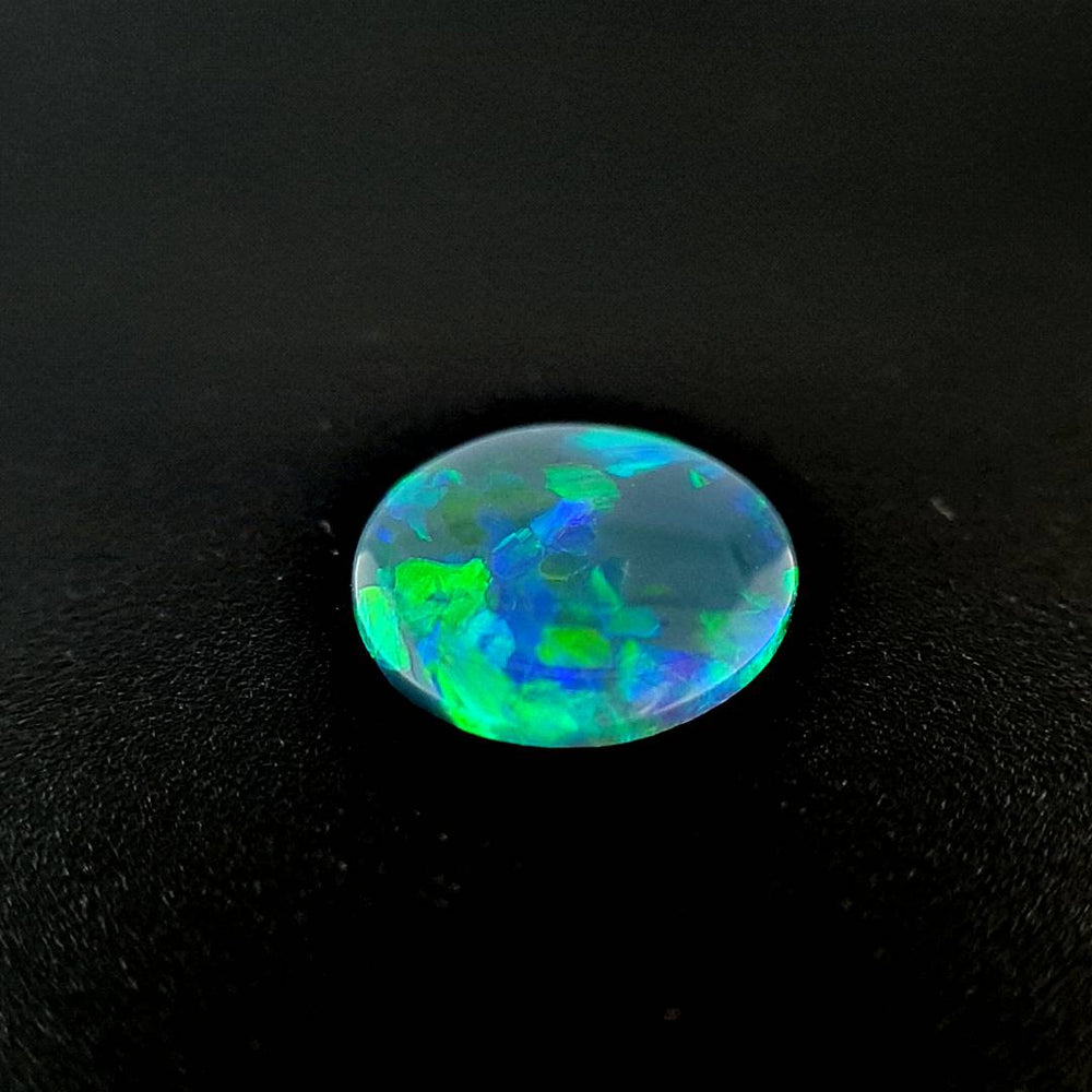 1.01ct Australian Opal, Black - Oval Cabochon