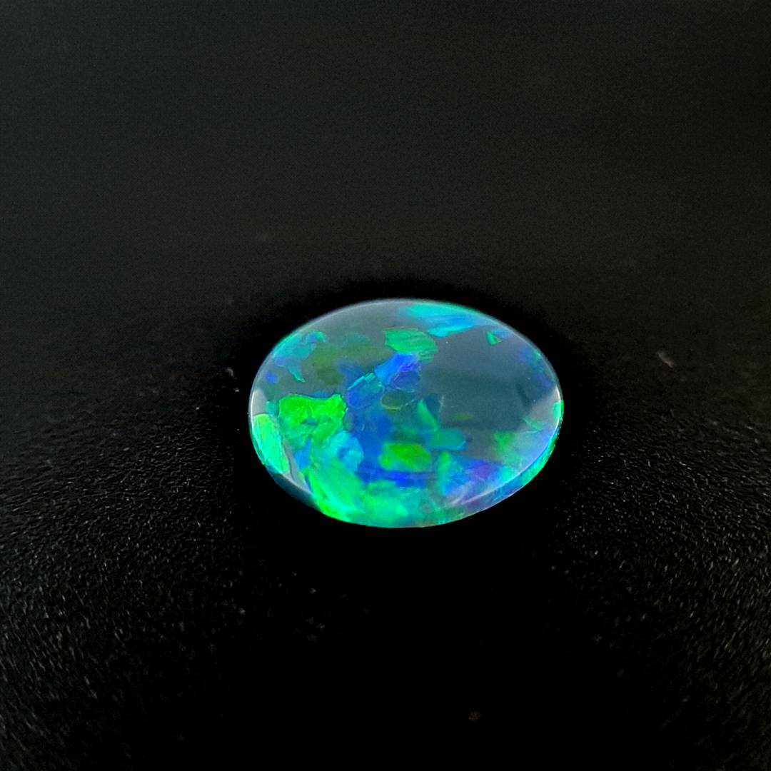 1.01ct Australian Opal, Black - Oval Cabochon