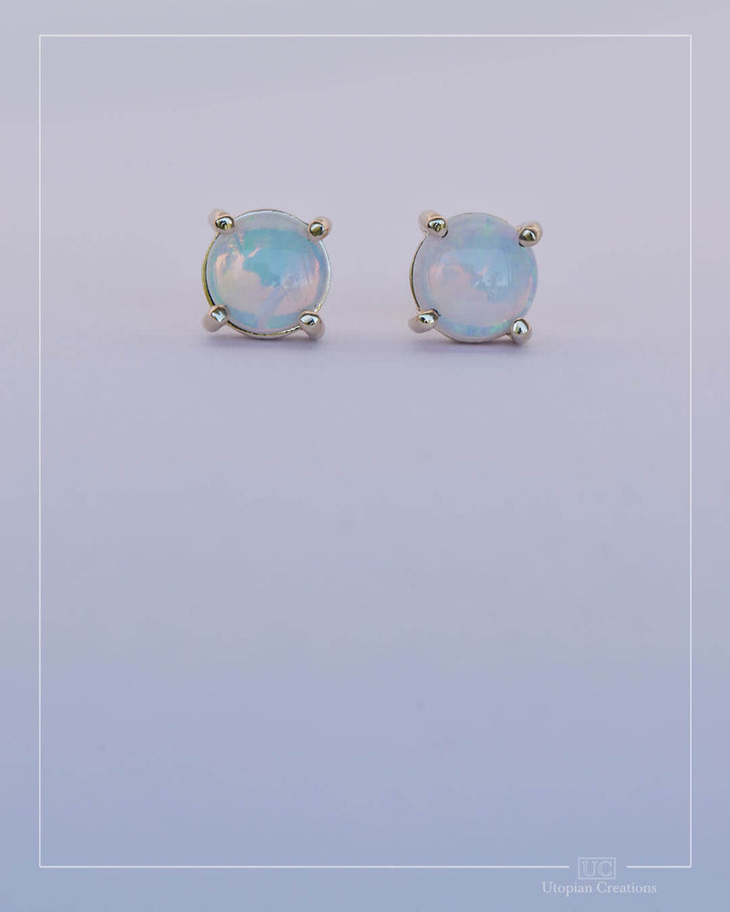 Australian Opal Stud Earrings - Yellow Gold
