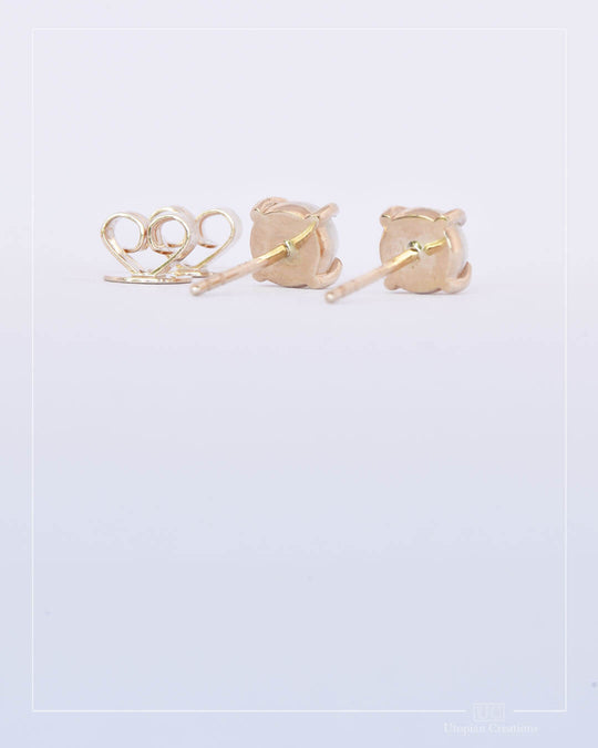 Australian Opal Stud Earrings - Yellow Gold
