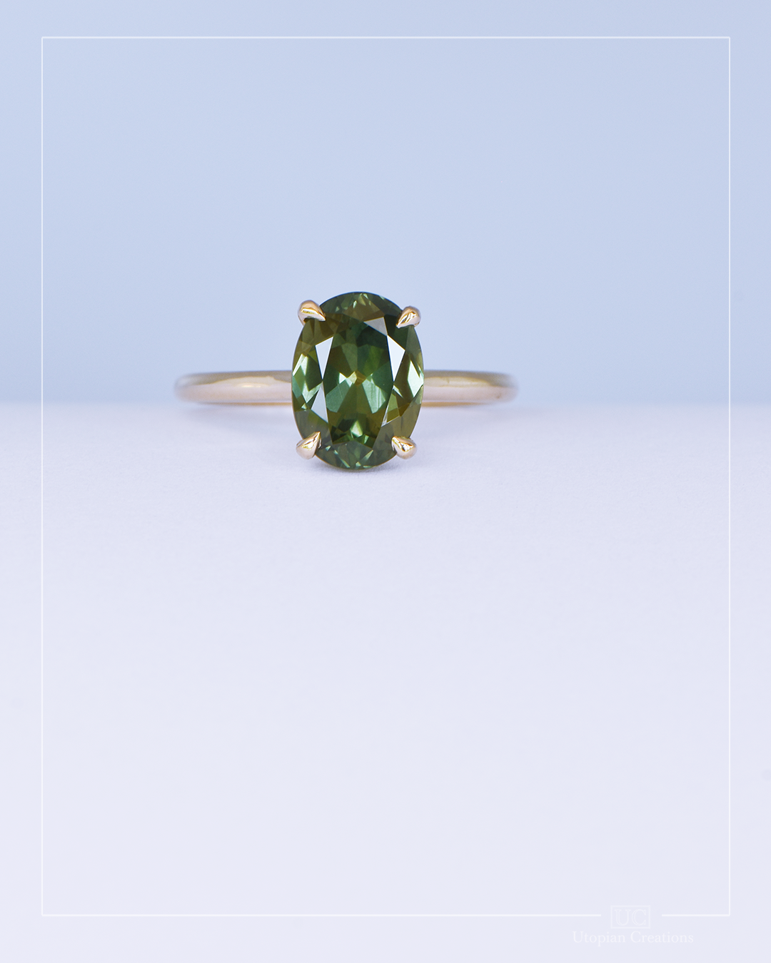 Green Sapphire, Hidden Halo - Nova Collection