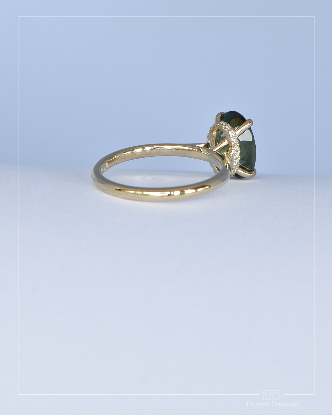 Green Sapphire, Hidden Halo - Nova Collection