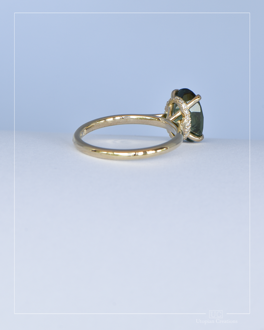 Green Sapphire, Hidden Halo - Nova Collection