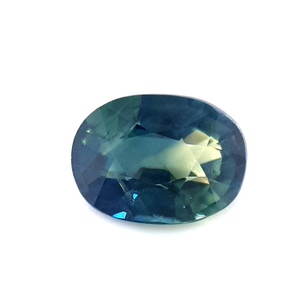 1.05ct Australian Sapphire, Parti, Blue, Yellow, Teal - Oval