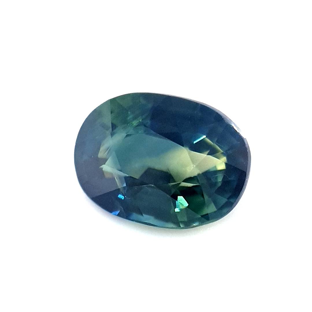 1.05ct Australian Sapphire, Parti, Blue, Yellow, Teal - Oval