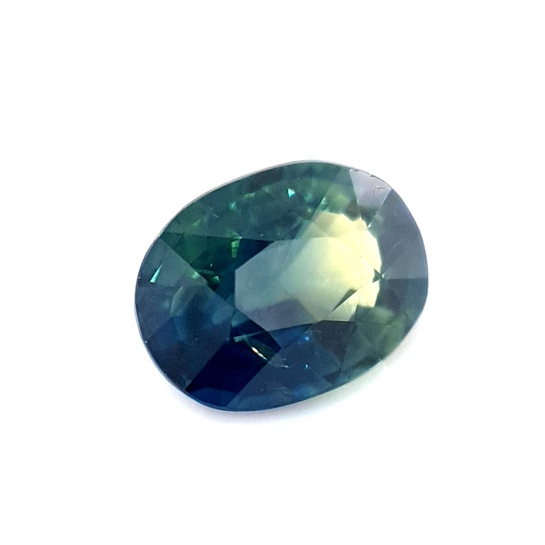 1.05ct Australian Sapphire, Parti, Blue, Yellow, Teal - Oval