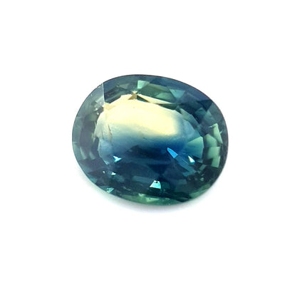 1.06ct Australian Sapphire, Parti, Blue, Yellow, Teal - Oval