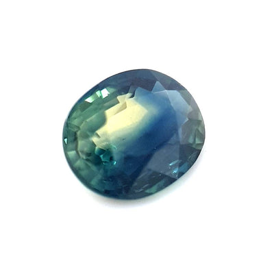 1.06ct Australian Sapphire, Parti, Blue, Yellow, Teal - Oval