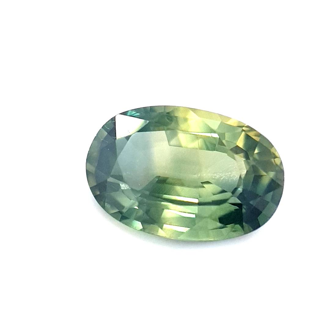 1.13ct Australian Sapphire, Parti, Blue, Yellow, Green, Teal - Oval