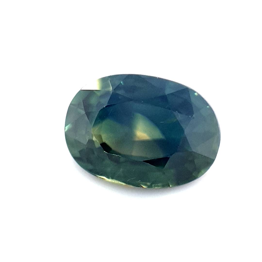 1.18ct Australian Sapphire, Parti, Blue, Yellow, Teal - Oval