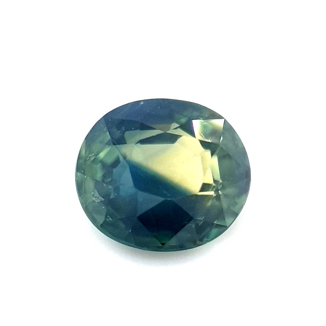 1.25ct Australian Sapphire, Parti, Blue, Yellow, Teal - Oval