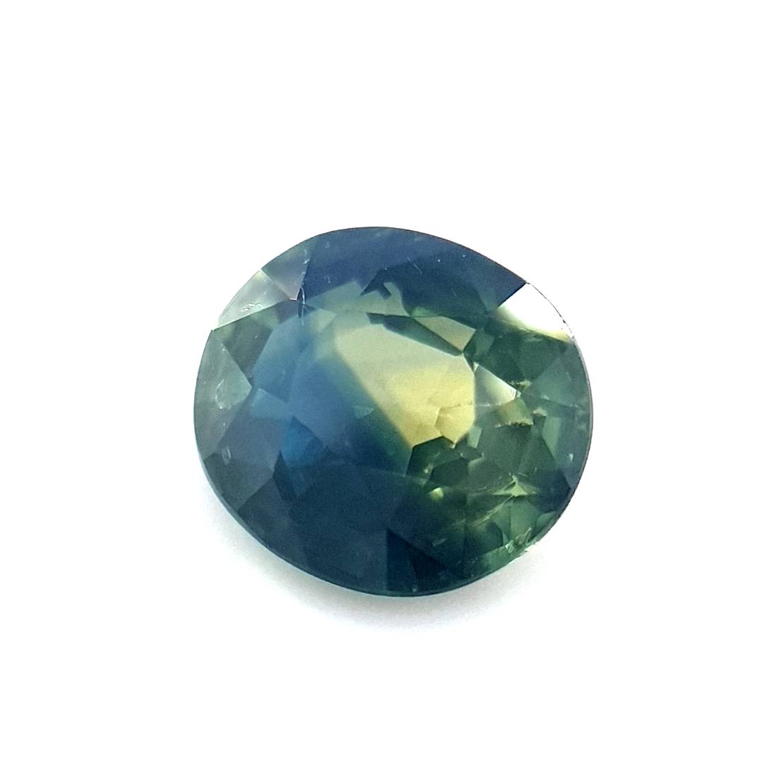 1.25ct Australian Sapphire, Parti, Blue, Yellow, Teal - Oval