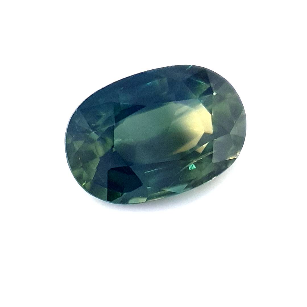 1.28ct Australian Sapphire, Parti, Blue, Yellow, Teal - Oval