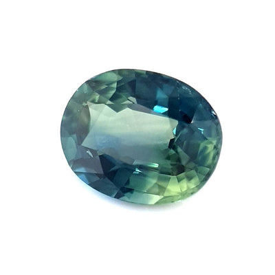 1.47ct Australian Sapphire, Parti, Teal, Blue, Green, Yellow - Oval