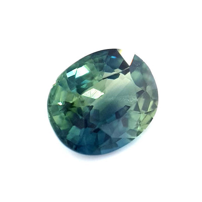 1.47ct Australian Sapphire, Parti, Teal, Blue, Green, Yellow - Oval