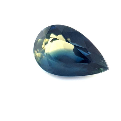 1.33ct Australian Sapphire, Parti, Yellow, Blue, Teal - Pear