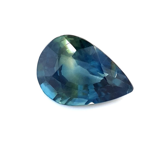 1.44ct Australian Sapphire, Parti, Blue, Teal, Yellow, Green - Pear