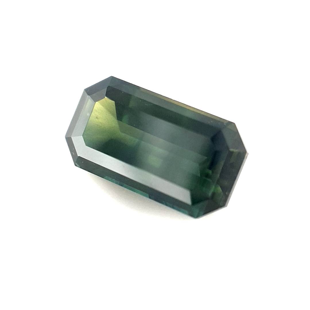 2.30ct Australian Sapphire, Parti, Green, Blue, Yellow, Teal - Emerald Cut