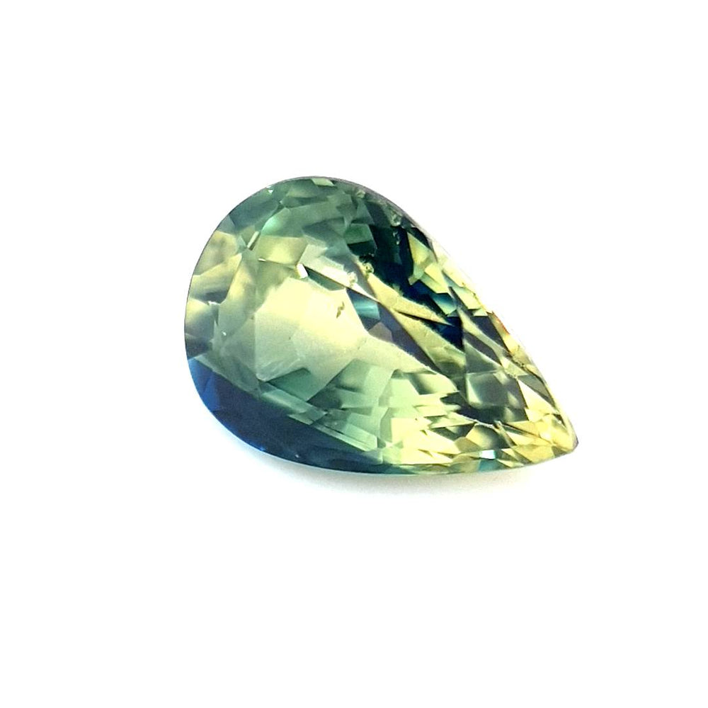 1.39ct Australian Sapphire, Parti, Yellow, Blue, Teal, Green - Pear