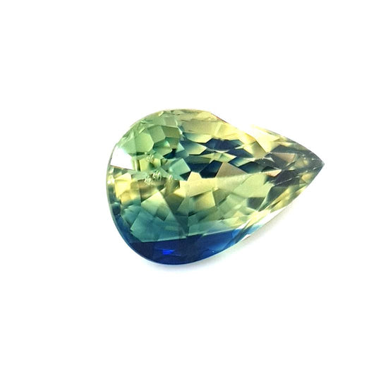 1.39ct Australian Sapphire, Parti, Yellow, Blue, Teal, Green - Pear