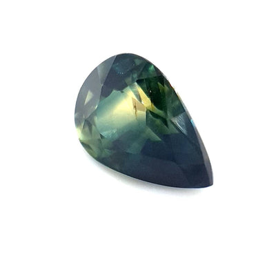 1.54ct Australian Sapphire, Parti, Yellow, Blue, Teal - Pear