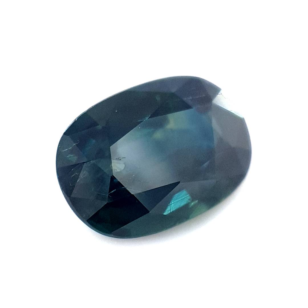 1.53ct Australian Sapphire, Parti, Blue, Teal, Yellow, Green - Oval