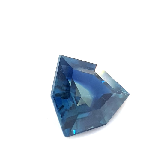 0.66ct Australian Sapphire, Parti, Blue, Yellow, Teal - Modified Trillion