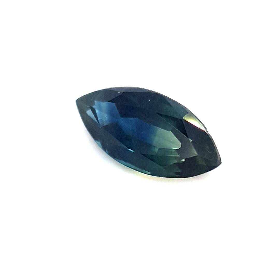 0.60ct Australian Sapphire, Parti, Blue, Teal, Yellow - Marquise